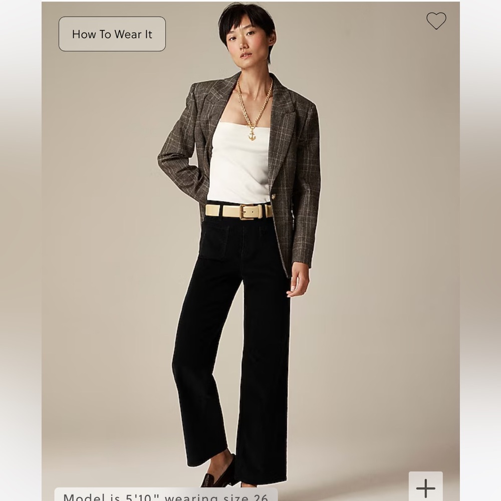 BRAND NEW WITH TAGS- J. Crew ‘96 slim wide corduroy pants. Black, size 28